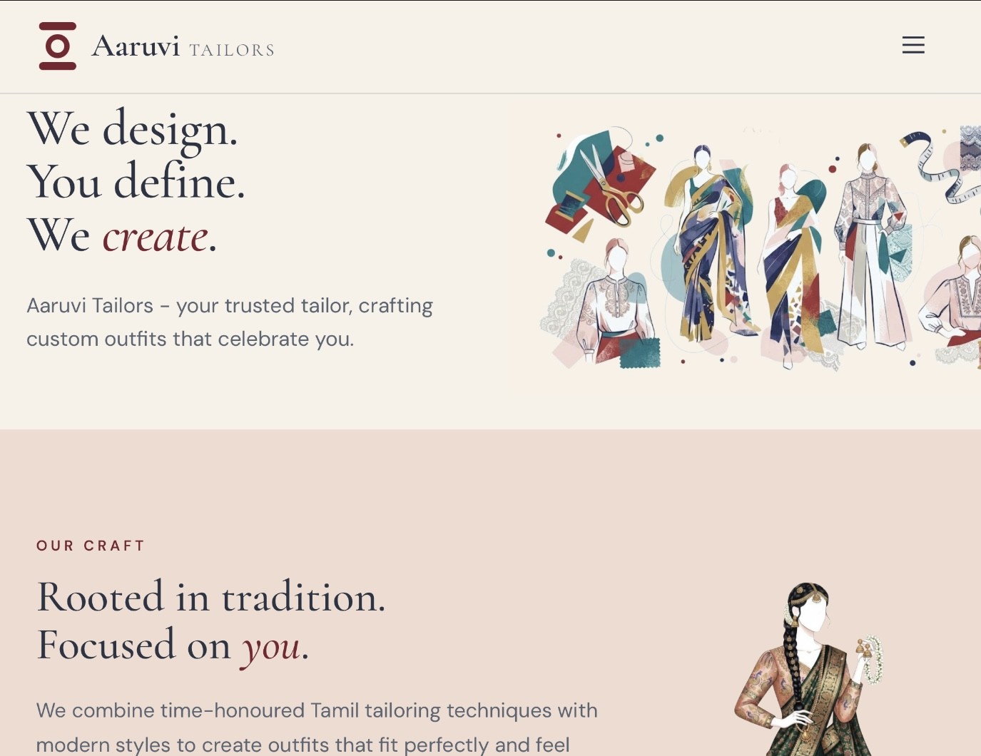 Aaruvi Tailors demo site